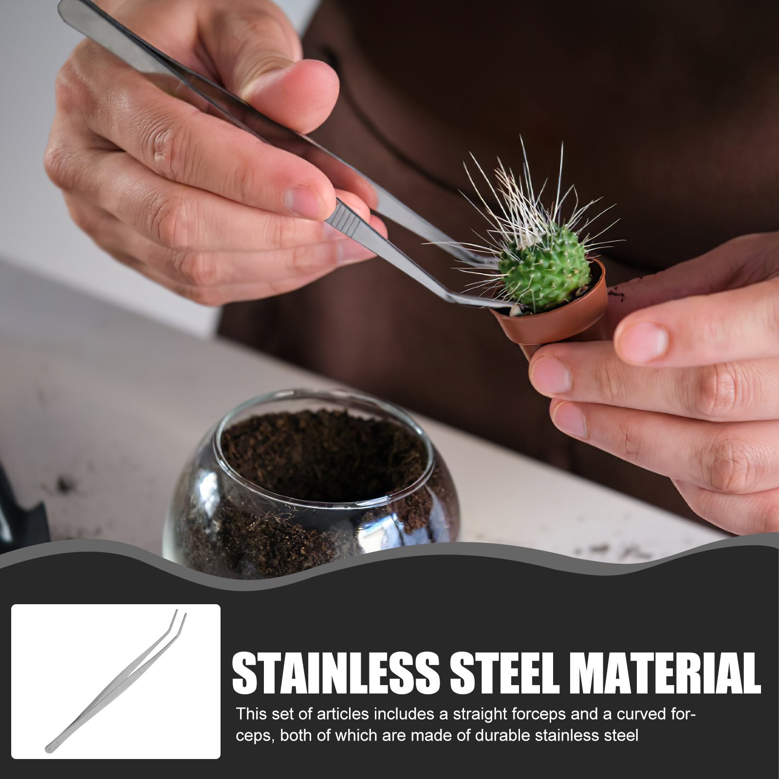 Feeding Tong Stainless - Ensemble de 2 pinces en acier