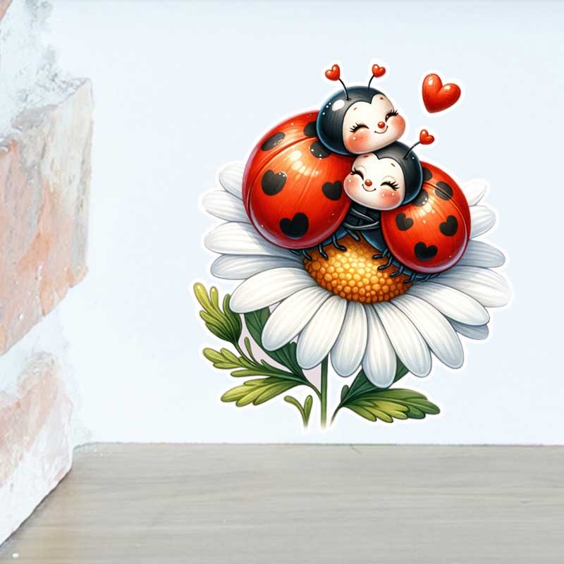 Pvc Panel Background - Autocollants muraux coccinelle mignons, papier peint