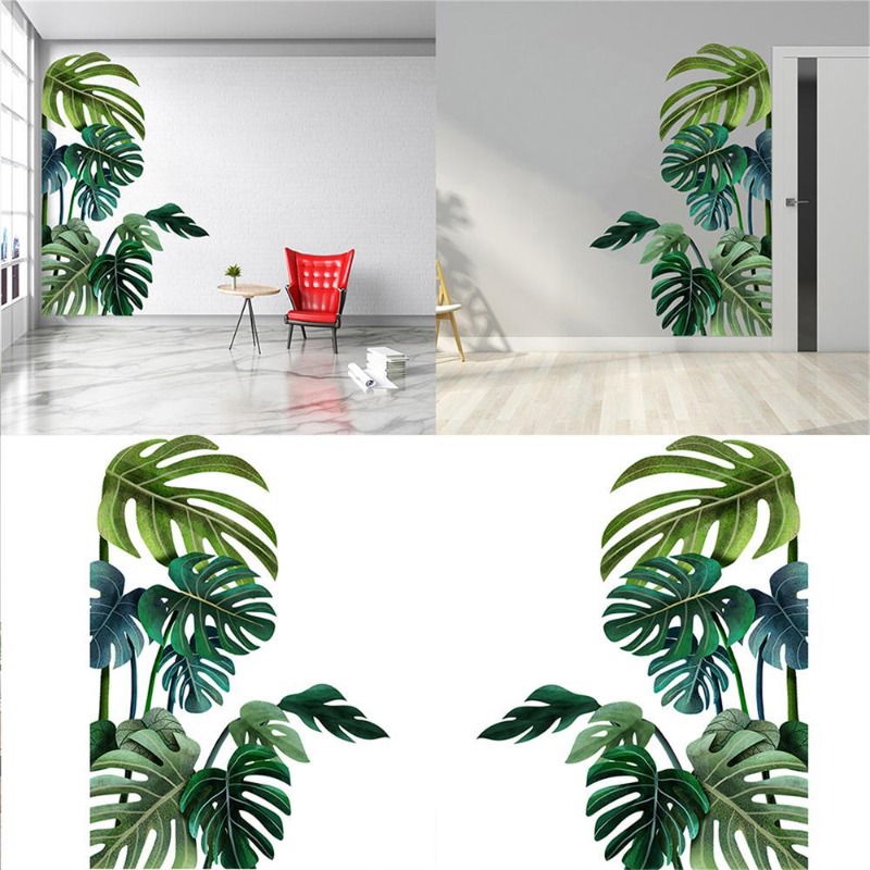 Pvc Panel Background - Grands autocollants muraux nordiques à feuilles